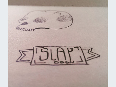 Doodling my own logo doodle dsgn logo skull slap