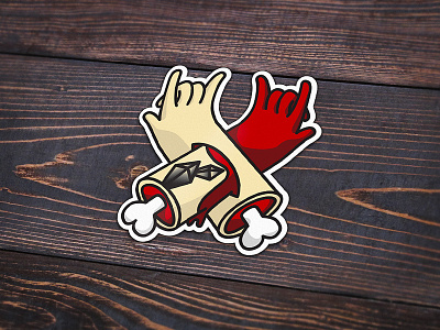 Rockin' hands sticker design drunkfrank hands sticker