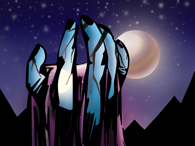 Holding Up the Sky adobe adobe illustrator adobe photoshop art artwork blue day sky digital art digital painting hand illustartor illustration night sky purple sky vector