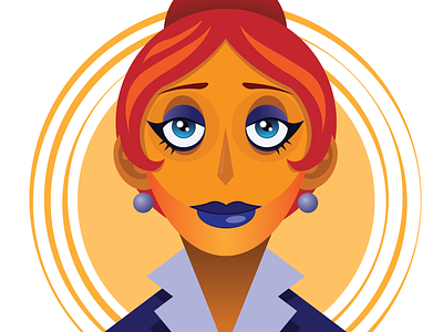 Madame adobe adobe illustrator art artwork complimentary colors face illustration orange portrait project vector women