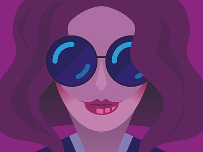 Bubble Gum adobe adobe illustrator art artwork digital art face portrait purple sunglasses vector visage women