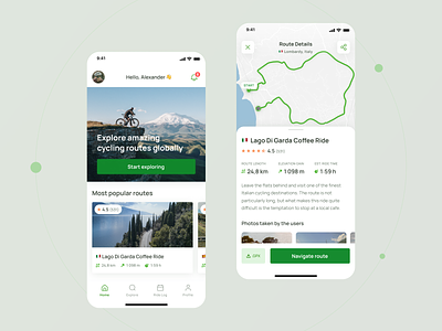 Cyclistic - cycling routes app app design minimal mobile mobile app design ui ux