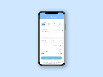 Daily UI 002 blue credit card creditcard daily ui 002 daily ui challenge interface interfacedesign mobile ui ui challenge