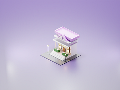 Bank 3d 3d art app blender blender3d design graphic design illustration isometric