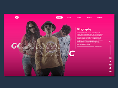 Goodnight Electric UI Design app bands design flat illustration minimal ui web