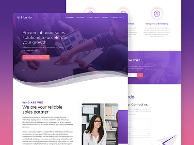 Inbundo - Marketing Agency Website UI agency design graphic interface marketing purple ui uitrends ux website