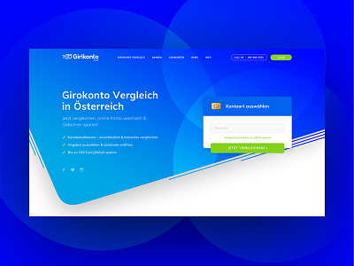 Girikonto - Banking Services - Web UI bank banking blue design green landing ui web website