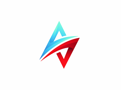 S Icon 3d blue brand colors design icon logo red