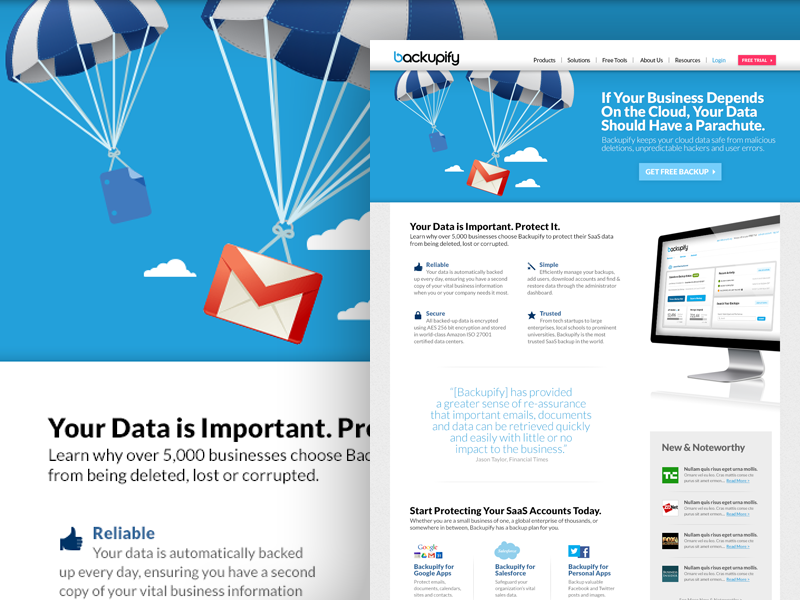 Backupify Website website startup cloud saas