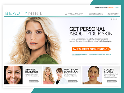 BeautyMint Website beauty cosmetics ecomm ecommerce skincare website
