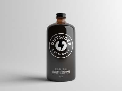 Outsider Cold Brew beverage bottle branding coffee cold brew drink logo packaging