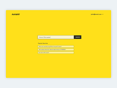 AskWST | Search ai app minimalist results saas search bar ui web design
