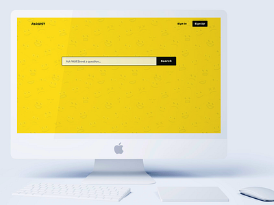 AskWST | Desktop app branding desktop app minimal mockup search bar ui yellow
