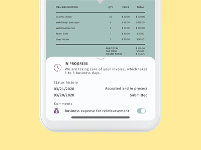 DailyUI 046 - Invoice dailyui documents invoice design mobile app uxui