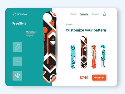 DailyUI 091 - Created For You 091 customize product daily 100 challenge dailyui dailyuichallenge design freestyle illustration interaction design personalized pricing product page sales page shopping cart snowboard sport website sports branding uxui web design website design