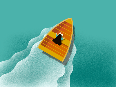 Floating boat design floating girl girl illustration illustration illustrator ui uxui water