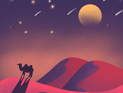 Camel camel dailyui desert illustration illustration art illustrator landscape mobile ui nature procreate ui ui design uxui vector