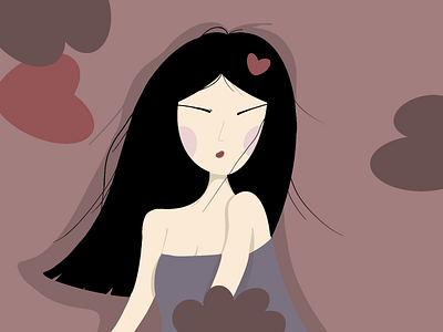 Lady Surrounded by Hearts dailyui illustration illustrations illustrator illustrator art illustrator design procreate