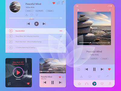 Meditation Music Player daily ui iwatch meditation mobile ui music app ux design web design