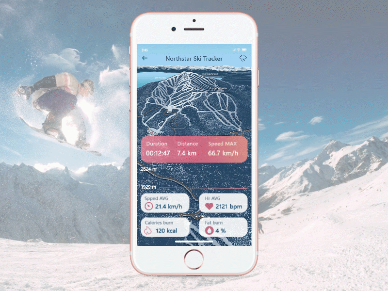 Daily UI020 - Location Tracker for Skiers animation dailyui location tracker mobile ui sports design