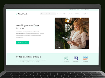 Mutual Fund Website branding design finance responsive sketchapp ui ux web webdesign website