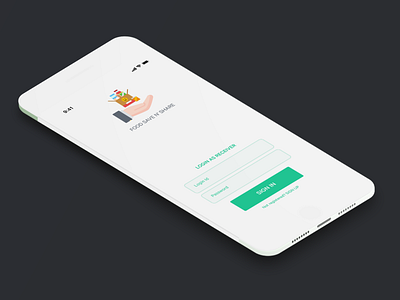 Login Screen for Food Save N' Share Application adobe illustrator adobe xd branding design interaction design product design sketchapp typography ui ux visual design