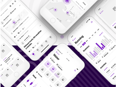 Fitness Application adobe xd branding colors design interaction design product design typography