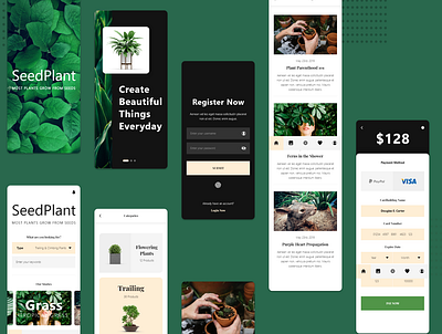 Go Green adobe illustrator adobe xd app color icon illustration interaction design plants product design typography visual design