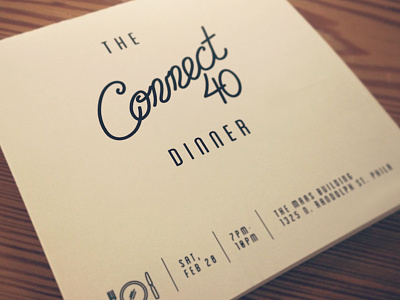 Connect40 invitation lettering typography