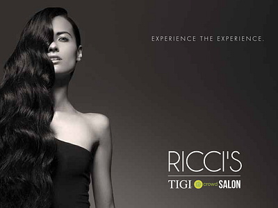 Ricci's Salon advertising branding design retouch typography