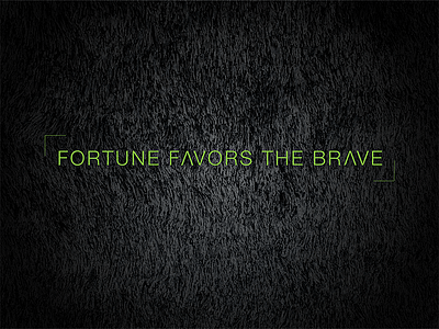 Fortune Favors The Brave branding edit headline tagline texture type typography