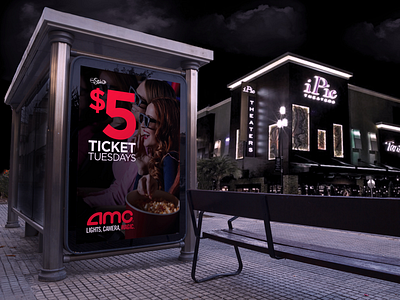 Lights, Camera, Magic billboard bus shelter competitive concept mock up movie offer ooh