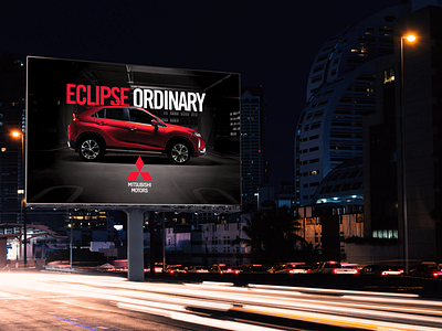 Eclipse Ordinary billboard branding car concept design mitsubishi mock up ooh outdoor