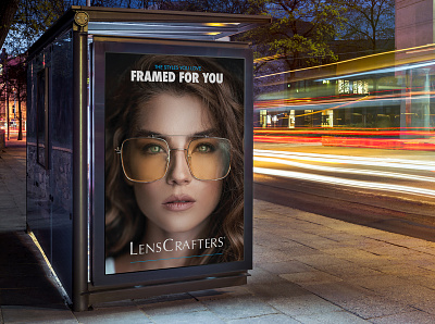 LensCrafters - Framed for You advertising billboard branding concept design ooh
