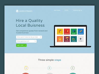 Builders Site app builders colorful flat landing page ui