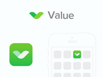 Value App Icon app clean green icon ios7 iphone logo minimal modern ui white