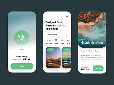 Holiday Packages - Mobile App app app design clean design holiday holiday package holidays india ios iphone minimal mobile nature tourism travel agency traveling traveling app uiux vacation