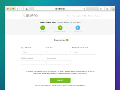 Loan Apply Steps clean loan modern ui ux website