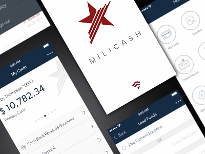 Milicash bank app application bank cards clean deals defense mobile ios7 mobile offer payment ui ux