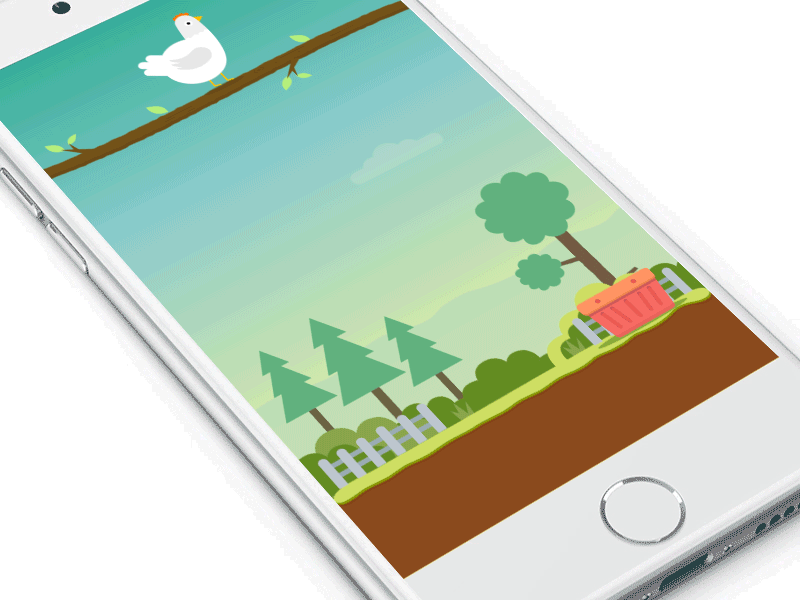 Catch Hatch game Animation bird chicken egg flat game ios iphone landscape