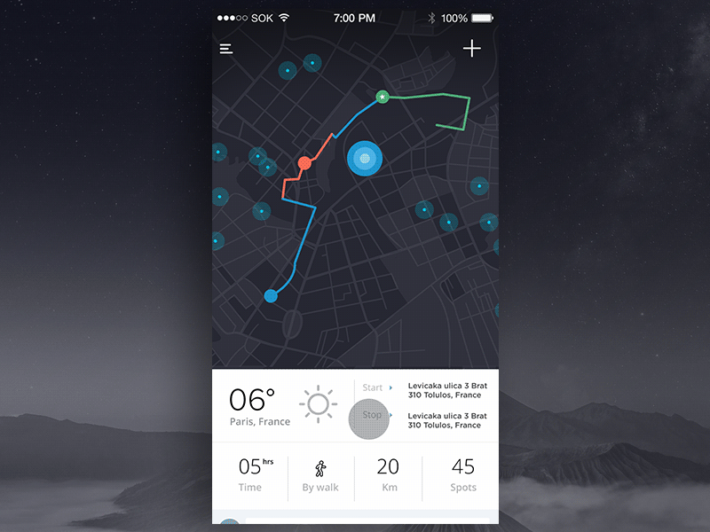 Map Timeline view aftereffects animation gif location map pin scroll. timeline travel ui ux