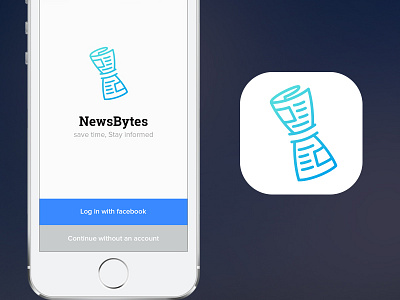 NewsBytes App Icon app icon homescreen iphone login mockup psd signup ui