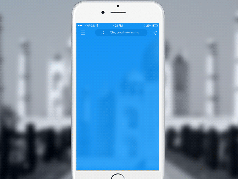 Hotel Finder App aftereffects calender date designer gif interface location photoshop search selector ui ux
