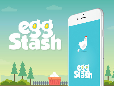EggStash ios, android game android appstore basket eggs free fun game illustrative ios landing page ui ux