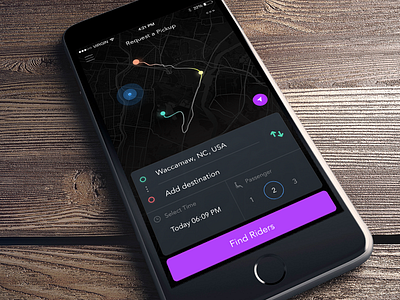 Request a Pickup app car location pin ride riders rideshare share sharing ui