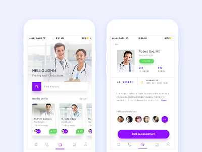 Find Doctor Mobile App android chat clinic doctor find doctor health ios location mobile search ui ux