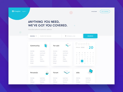 Craiglist redesign - Sketch Freebie clean creative concept craiglist filter freebie freeibe sketch job listing jobs listing location minimalist ui ux