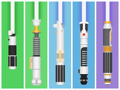 Light Side flat design lightsaber star wars