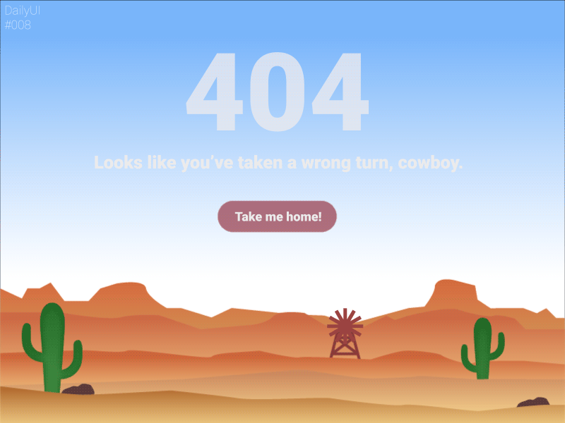 404 Page - Daily UI #8 404 page dailyui desert error