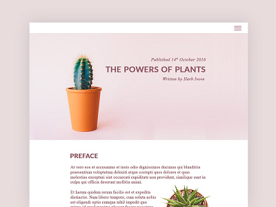 Blog Post - Daily UI #35 blog cactus clean dailyui minimal plants post